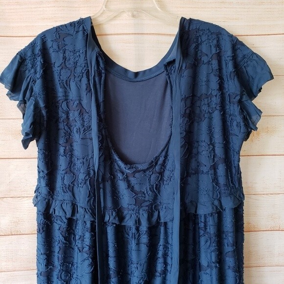 Anthropologie Ruffle Stretchy Knit Mini Dress - Picture 11 of 14